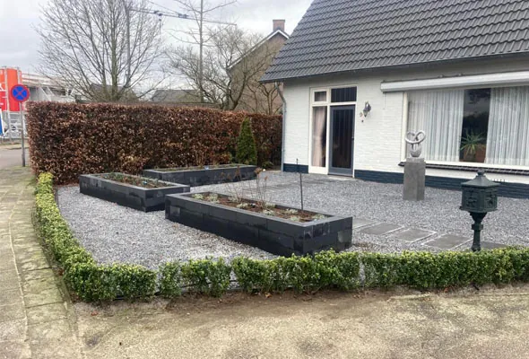 Straatwerk tijdens de aanleg